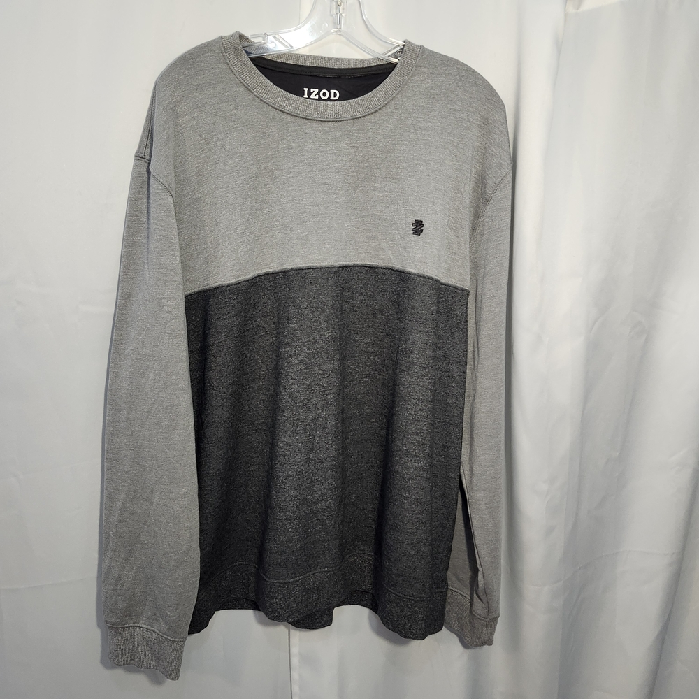 IZOD Gray and Black Colorblock Sweatshirt